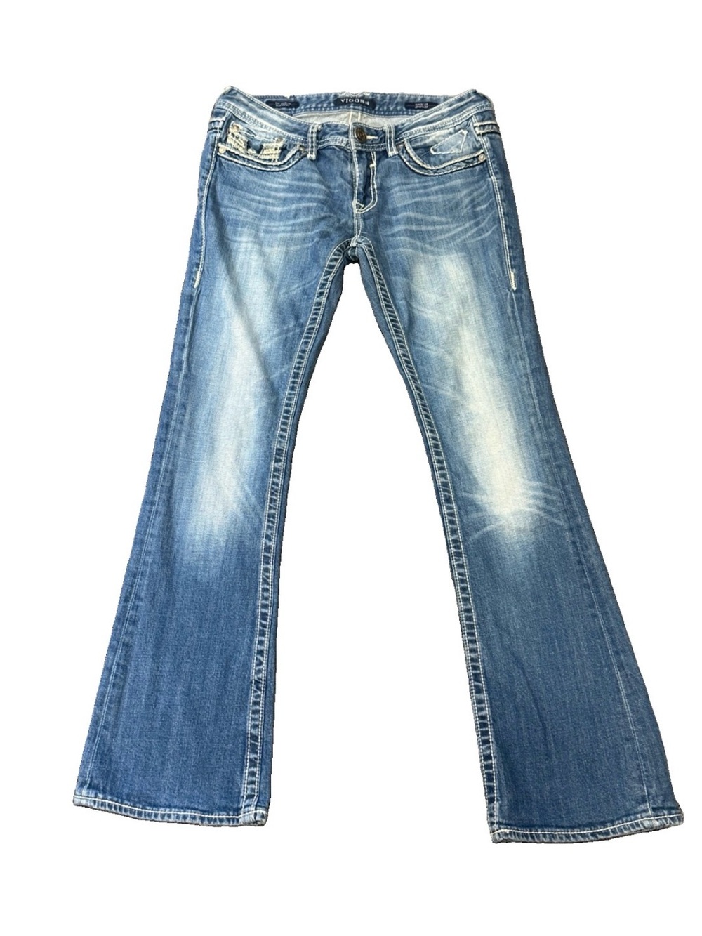 Vigoss The Dublin Women’s Jeans 29x33 Slim Bootcut Rhinestone Flap Pocket
